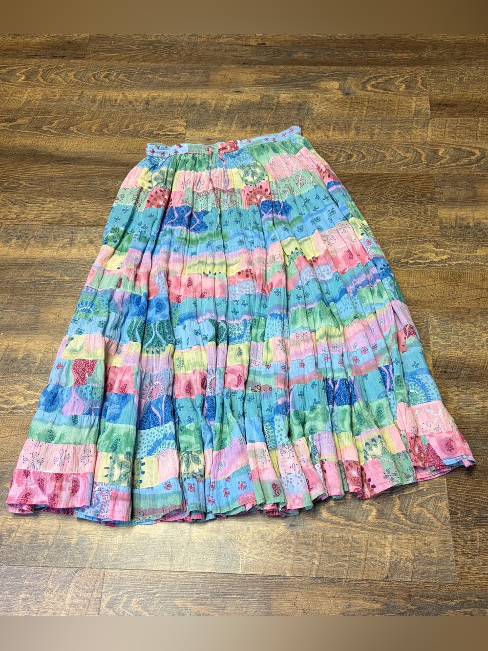Vintage Orvis Gathered Tier Prairie Maxi Skirt Womens Small Floral Cottagecore
